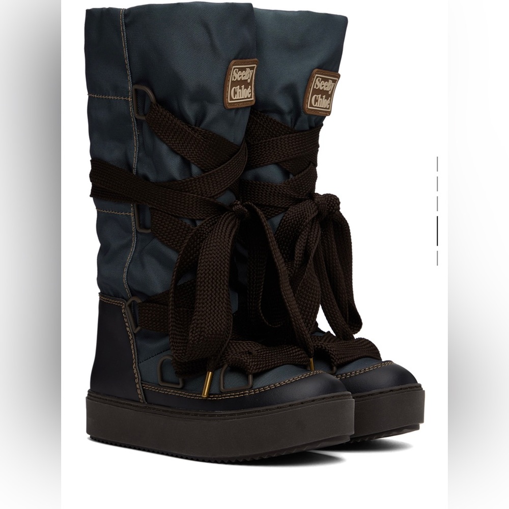 Lace-up see by Chloe boots worn once.